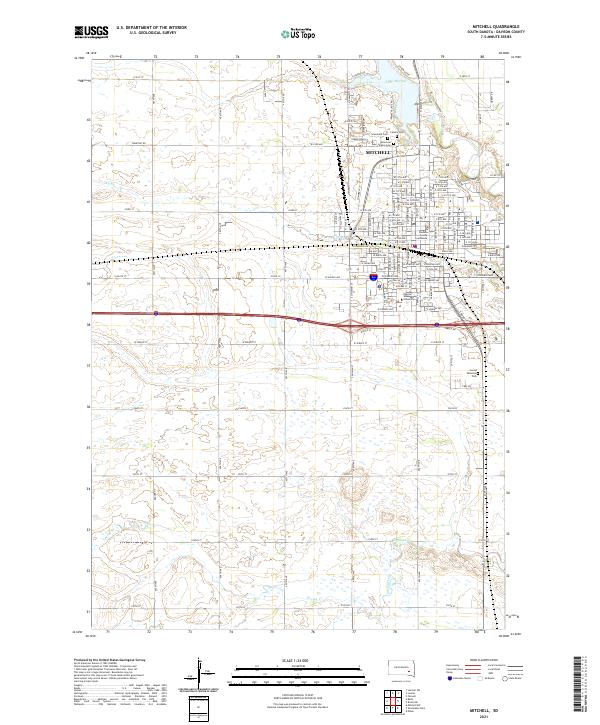 Mitchell, SD — USGS 7.5-minute topo (2021)
