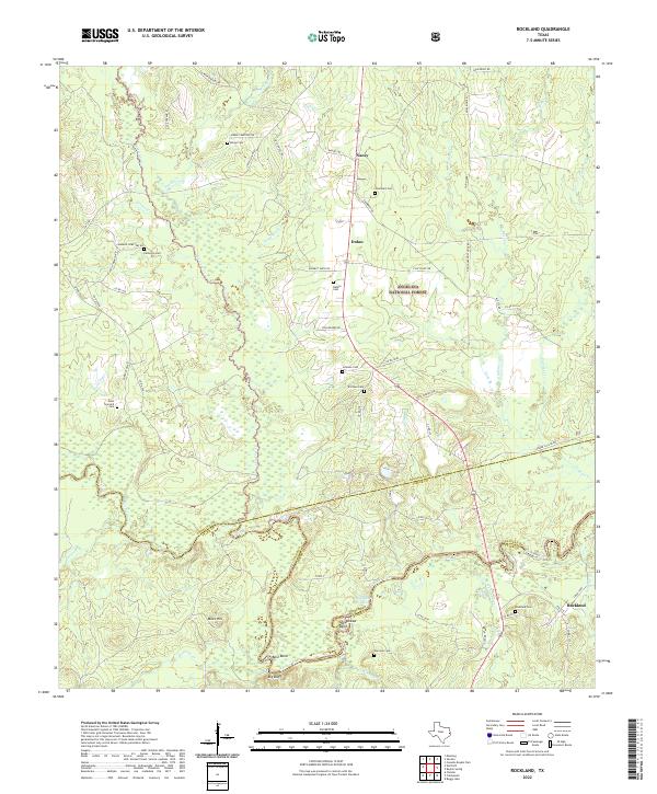 Rockland, TX — USGS 7.5-minute topo (2022)