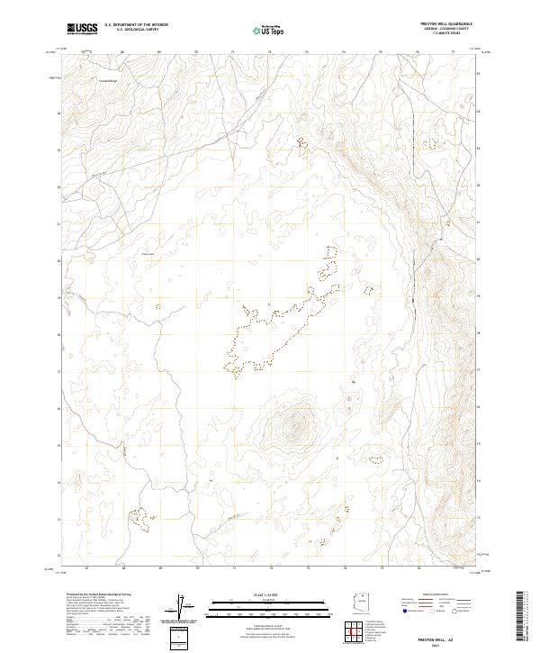 Preston Well, AZ — USGS 7.5-minute topo (2021)