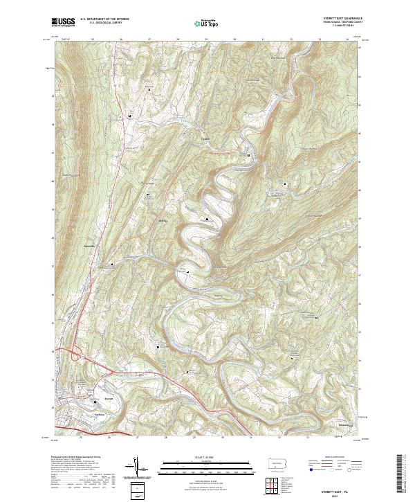 Everett East, PA — USGS 7.5-minute topo (2023)