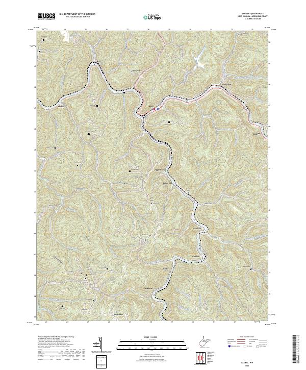 Iaeger, WV — USGS 7.5-minute topo (2023)