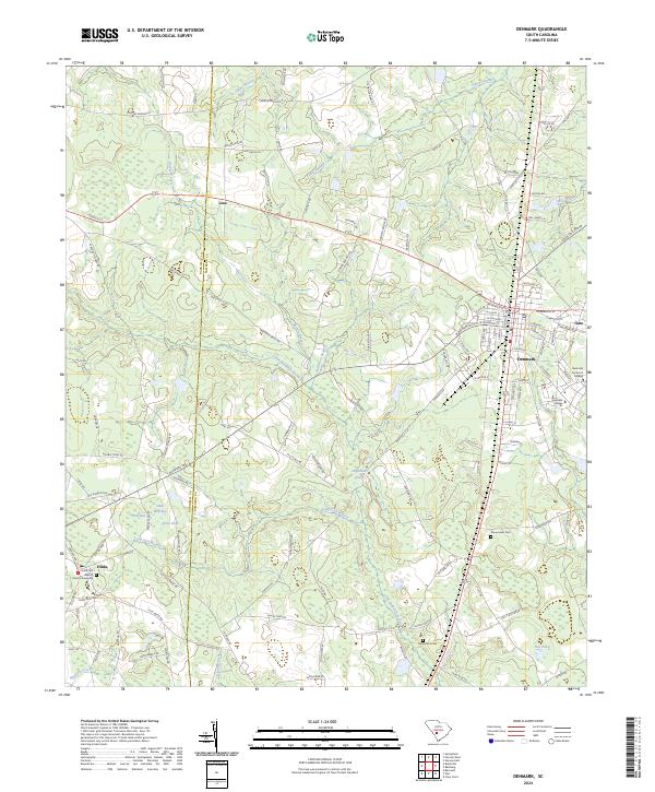 Denmark, SC — USGS 7.5-minute topo (2024)