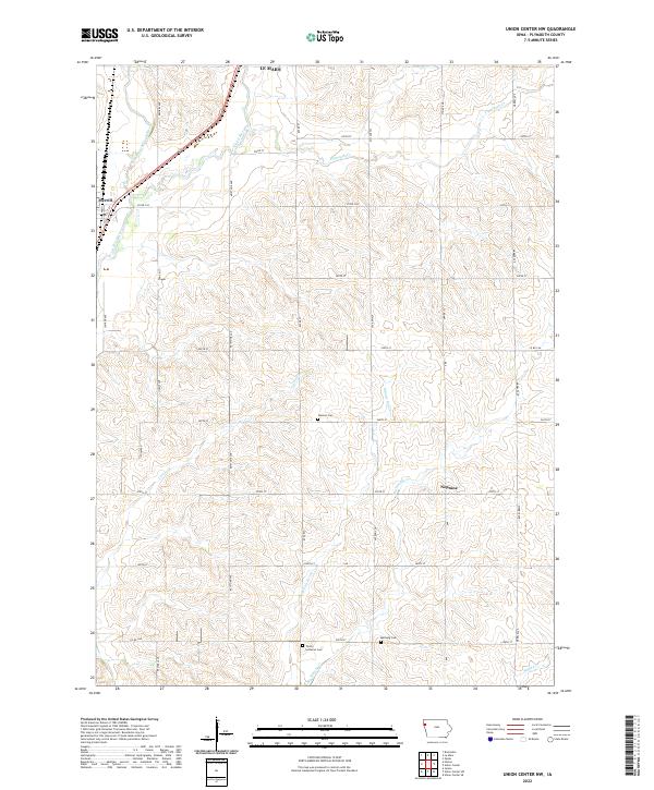 Union Center NW, IA — USGS 7.5-minute topo (2022)