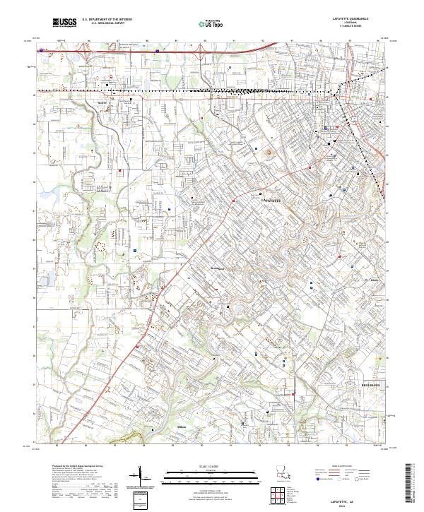 Lafayette, LA — USGS 7.5-minute topo (2024)