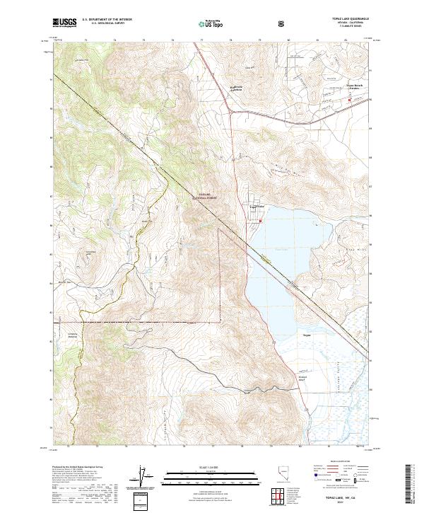 Topaz Lake, NV-CA — USGS 7.5-minute topo (2021)