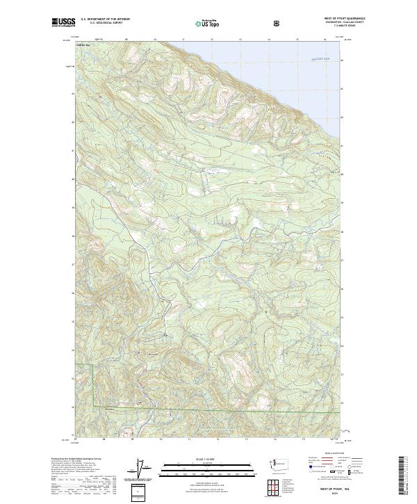 West of Pysht, WA — USGS 7.5-minute topo (2023)