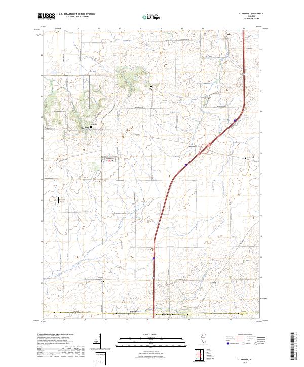 Compton, IL — USGS 7.5-minute topo (2024)