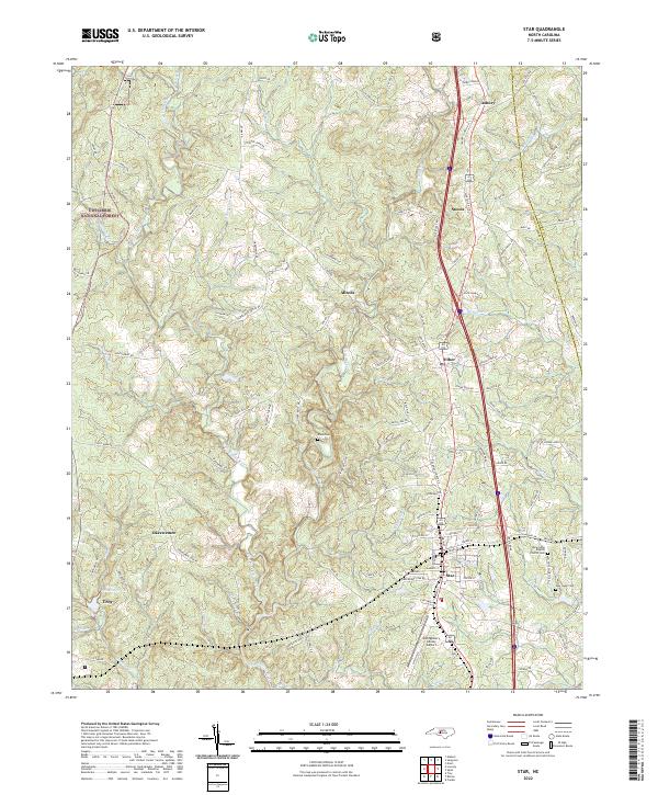 Star, NC — USGS 7.5-minute topo (2022)