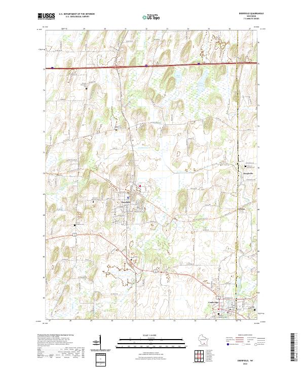 Deerfield, WI — USGS 7.5-minute topo (2022)