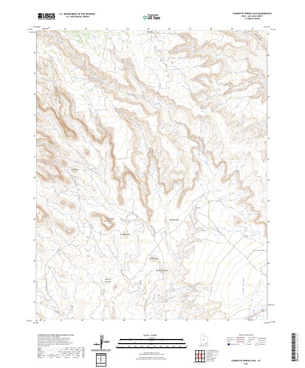 Cigarette Spring Cave, UT — USGS 7.5-minute topo (2023)