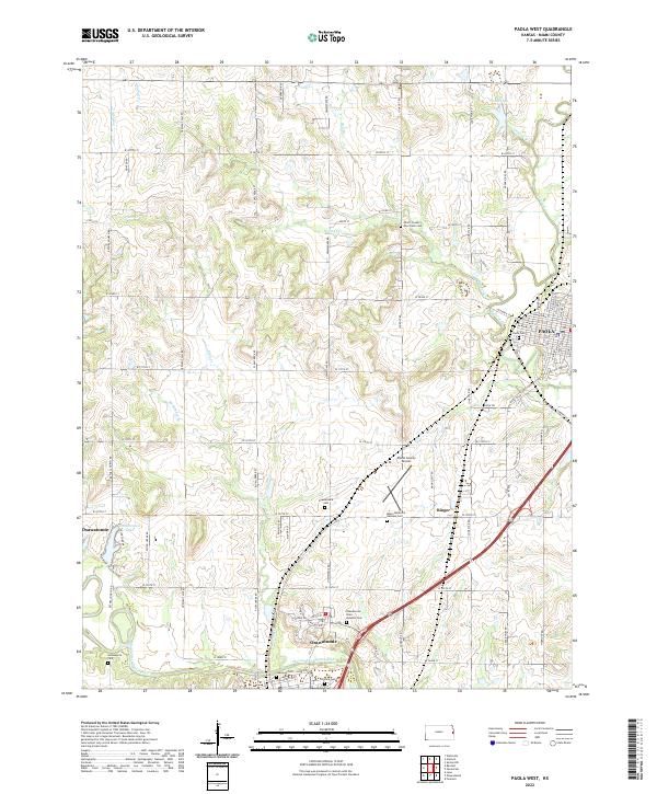 Paola West, KS — USGS 7.5-minute topo (2022)