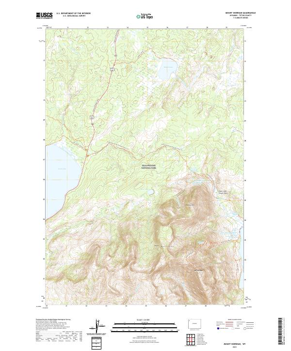 Mount Sheridan, WY — USGS 7.5-minute topo (2021)