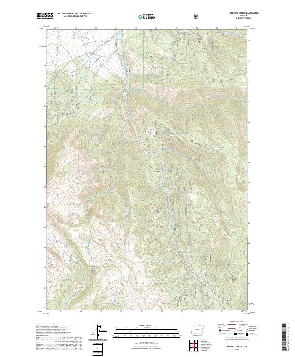 Roberts Creek, OR — USGS 7.5-minute topo (2023)