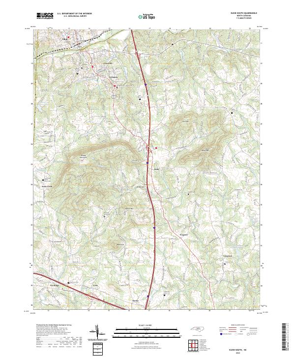 Elkin South, NC — USGS 7.5-minute topo (2022)