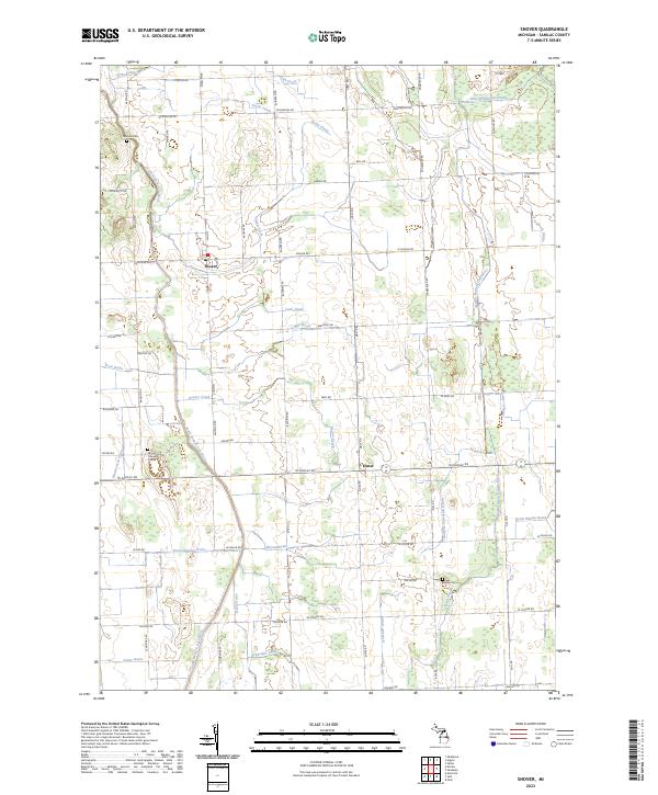 Snover, MI — USGS 7.5-minute topo (2023)