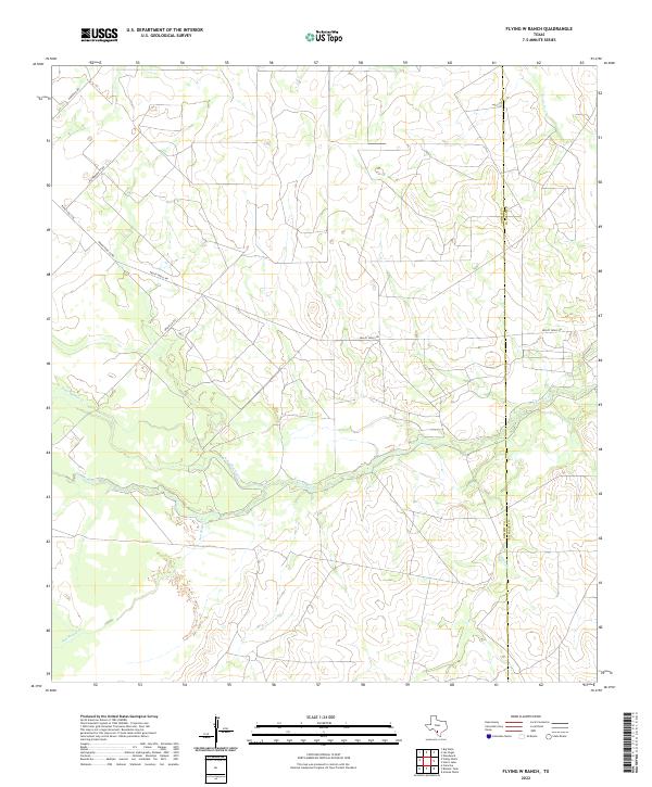 Flying W Ranch, TX — USGS 7.5-minute topo (2022)