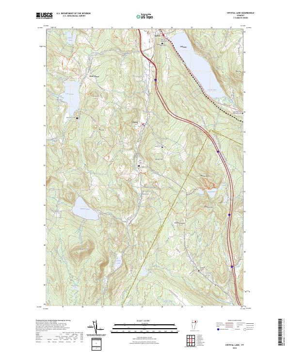 Crystal Lake, VT — USGS 7.5-minute topo (2024)