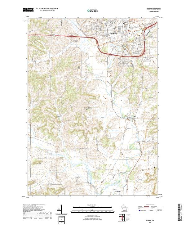 Verona, WI — USGS 7.5-minute topo (2022)