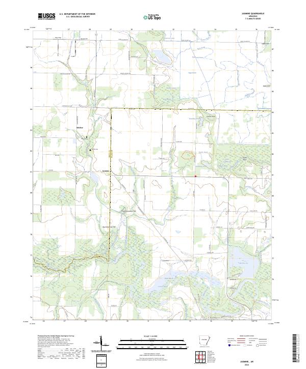 Jasmine, AR — USGS 7.5-minute topo (2024)