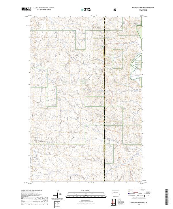 Roosevelt Creek West, ND — USGS 7.5-minute topo (2024)