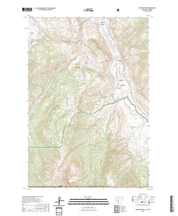 Electric Peak, MT-WY — USGS 7.5-minute topo (2024)