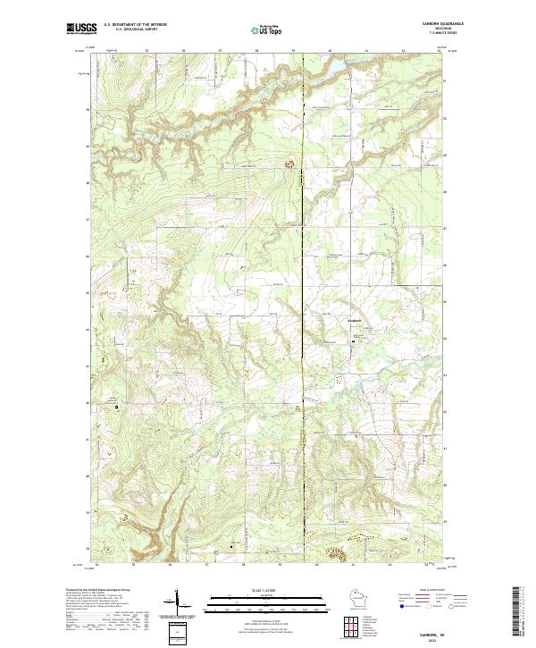 Sanborn, WI — USGS 7.5-minute topo (2022)