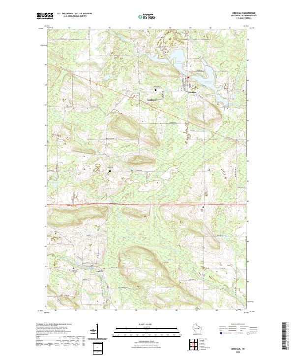 Gresham, WI — USGS 7.5-minute topo (2022)