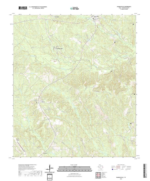 Shankleville, TX — USGS 7.5-minute topo (2022)