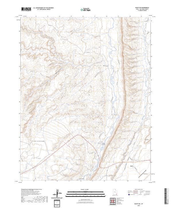 Bluff SW, UT — USGS 7.5-minute topo (2023)