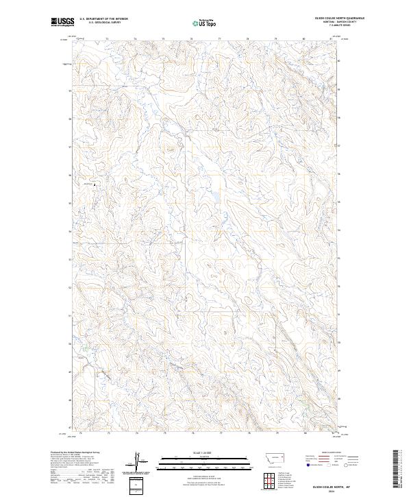 Olson Coulee North, MT — USGS 7.5-minute topo (2024)