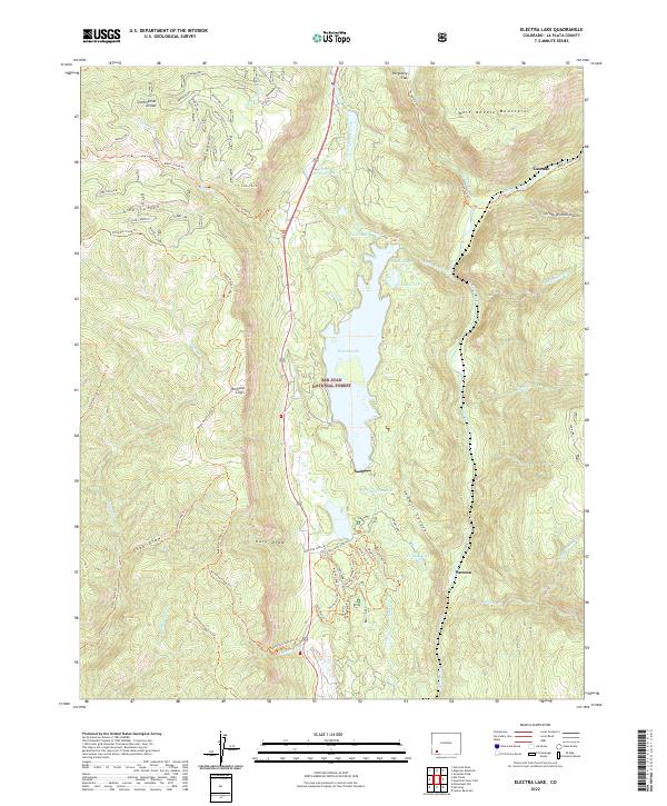 Electra Lake, CO — USGS 7.5-minute topo (2022)
