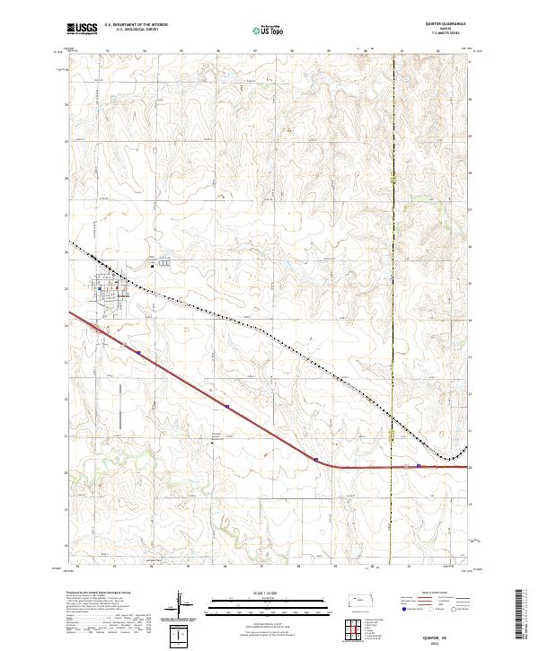 Quinter, KS — USGS 7.5-minute topo (2022)