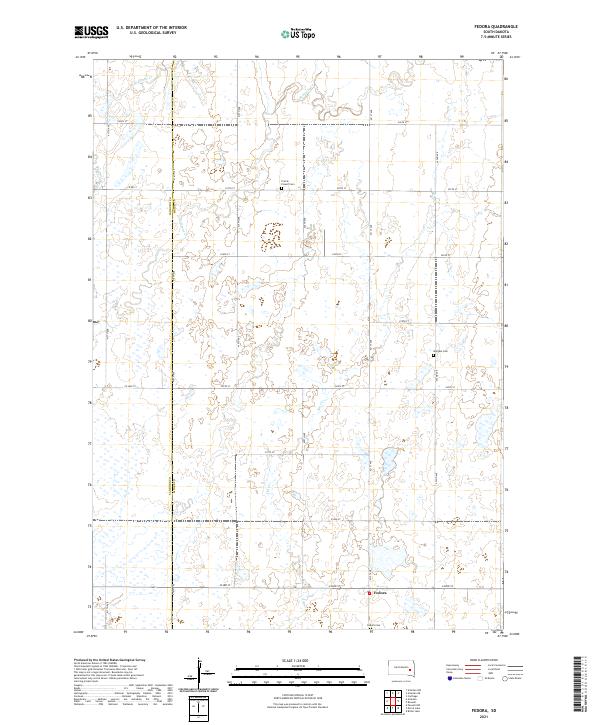 Fedora, SD — USGS 7.5-minute topo (2021)