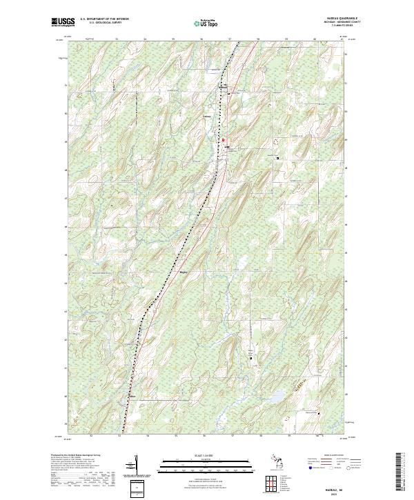 Nadeau, MI — USGS 7.5-minute topo (2023)