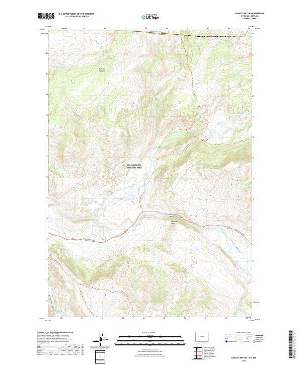 Lamar Canyon, WY-MT — USGS 7.5-minute topo (2021)