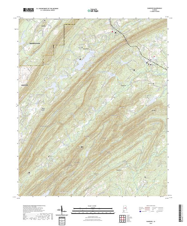 Vandiver, AL — USGS 7.5-minute topo (2024)