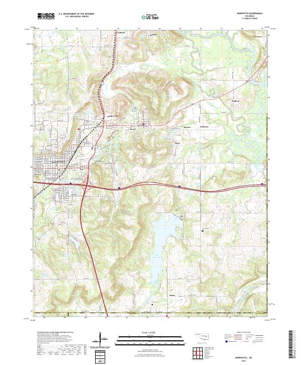 Henryetta, OK — USGS 7.5-minute topo (2022)