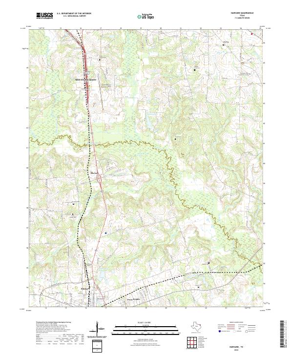 Harvard, TX — USGS 7.5-minute topo (2022)
