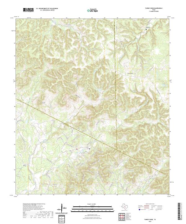 Turkey Knob, TX — USGS 7.5-minute topo (2022)