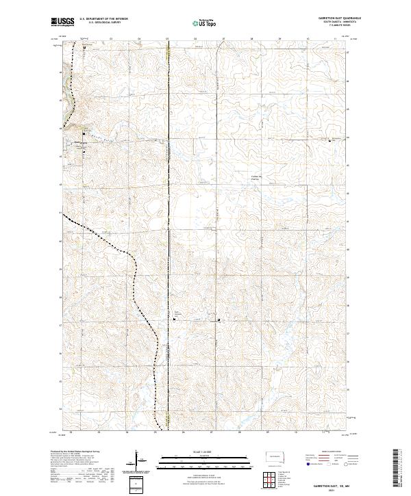 Garretson East, SD-MN — USGS 7.5-minute topo (2021)