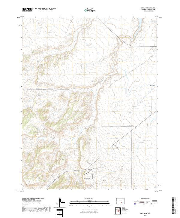 Beulah NE, CO — USGS 7.5-minute topo (2022)