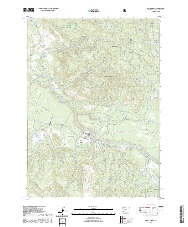 Butte Falls, OR — USGS 7.5-minute topo (2024)