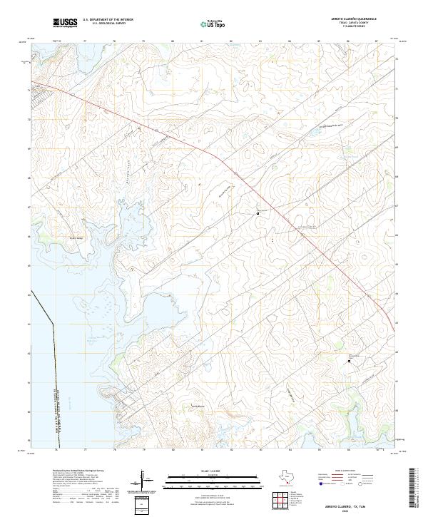 Arroyo Clareno, TX,TAM, US — USGS 7.5-minute topo (2022)