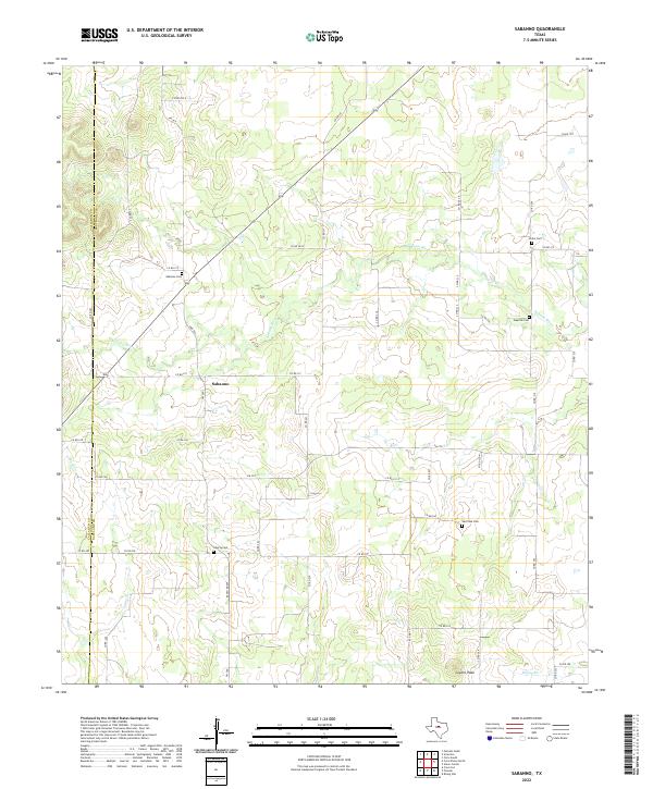 Sabanno, TX — USGS 7.5-minute topo (2022)