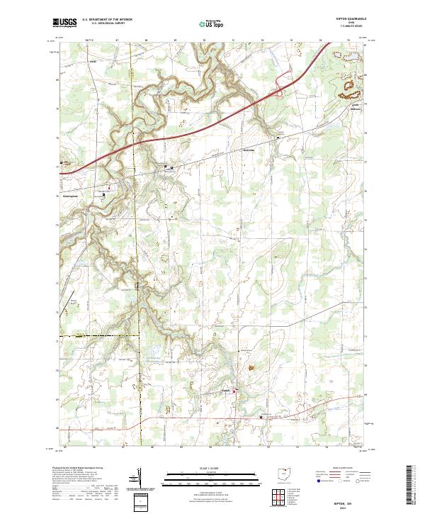 Kipton, OH — USGS 7.5-minute topo (2023)