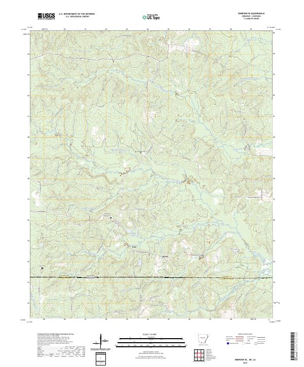 Emerson SE, AR-LA — USGS 7.5-minute topo (2024)