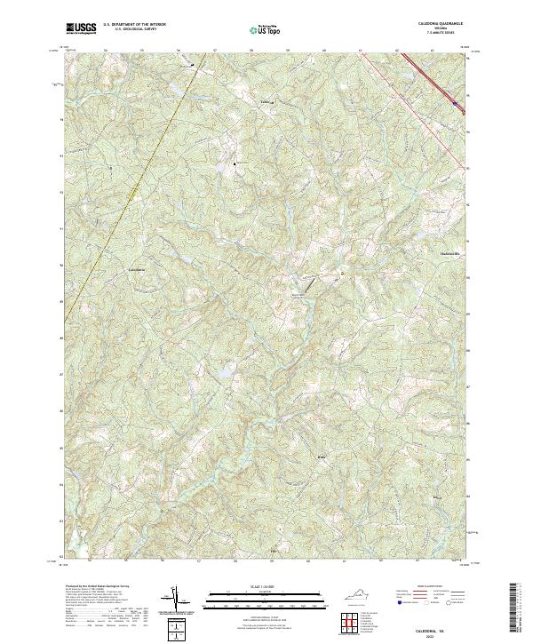 Caledonia, VA — USGS 7.5-minute topo (2022)