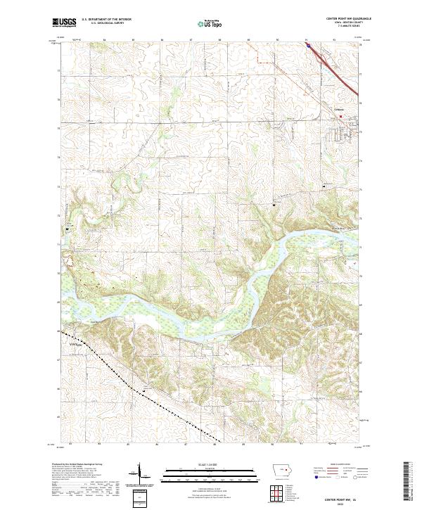Center Point NW, IA — USGS 7.5-minute topo (2022)