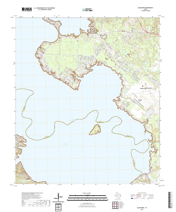 Blanchard, TX — USGS 7.5-minute topo (2022)