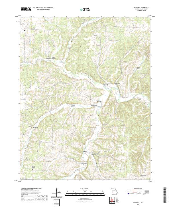 McDowell, MO — USGS 7.5-minute topo (2021)
